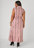 Snake Print Denim Cargo Dress