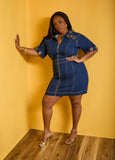 Plus Size Denim Dress Plus Size Trendy Sheath Jean Dress