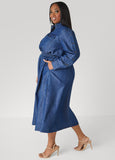 Snap Detailed Chambray Shirtdress