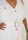 Belted Denim Maxi Shirtdress