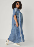 Striped Chambray Maxi Shirtdress