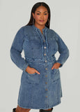 Frayed Denim Shirtdress
