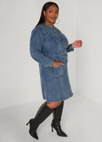 Frayed Denim Shirtdress