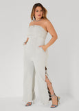 Tall Chain Trimmed Denim Jumpsuit