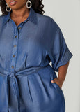 Chambray Wide Leg Jumpsuit