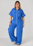 Striped Cargo Jumpsuit