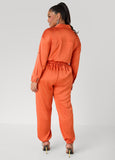Hammered Satin Joggers Jumpsuit