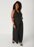 Cotton Twill Halter Jumpsuit