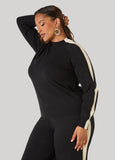Mock Neck Striped Sweater