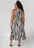 Chain Trimmed Striped Dress