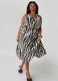 Plus Size A Line Dress Striped Maxi Dress Summer Fit Flare Dress