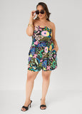 Strapless Printed Romper