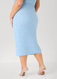 Checked Textured Midi Skirt