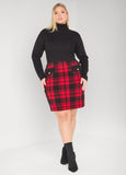Plus Size Plaid Panel Bodycon Sweater Dress