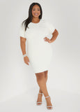Plus Size brushed knit t shirt sweater dress plus size fall winter style