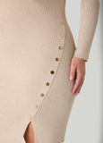 Button Embellished Sweater Dress