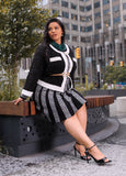 Plus Size Black White Dress Fit Flare Dress Plus Size Party Dress