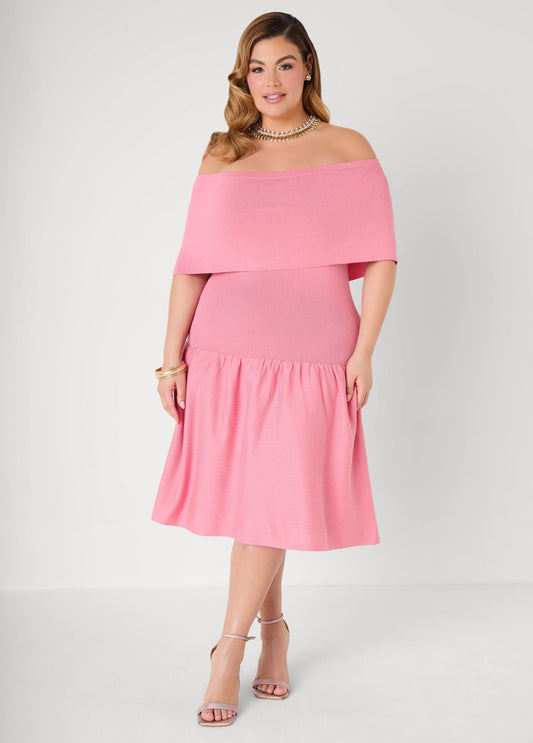 Off The Shoulder Sweater Dress