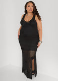 Rosette Crochet Maxi Dress