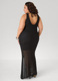 Rosette Crochet Maxi Dress