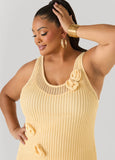 Rosette Crochet Maxi Dress