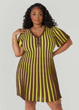 A Line Striped Sweater Dress