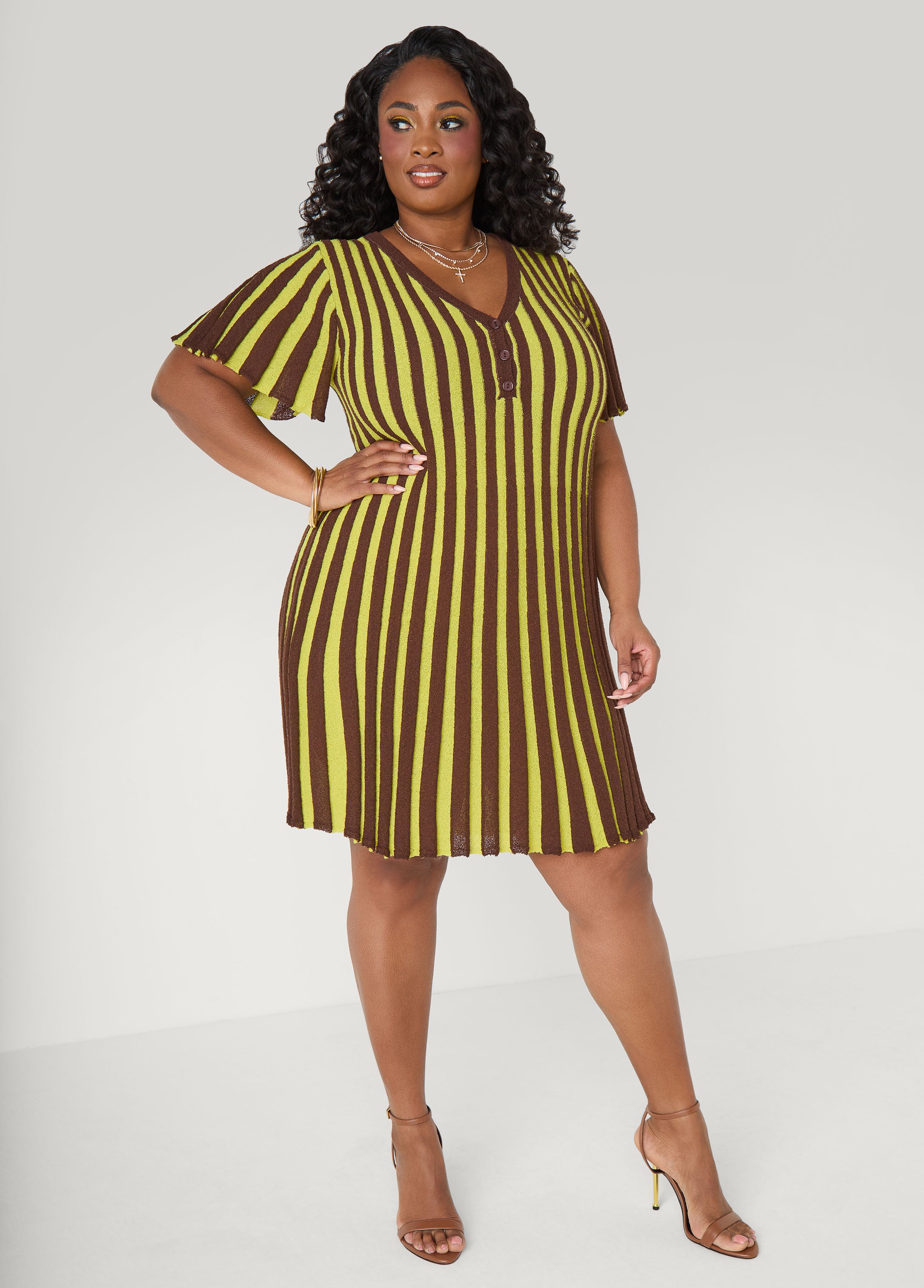 A Line Striped Sweater Dress Ashley Stewart A Line Striped Sweater Dress Ashley Stewart