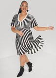 Striped A Line Sweater Dress