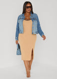 Ribbed Midi Sweater Dress