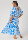 Printed Tie Back Maxi Dress