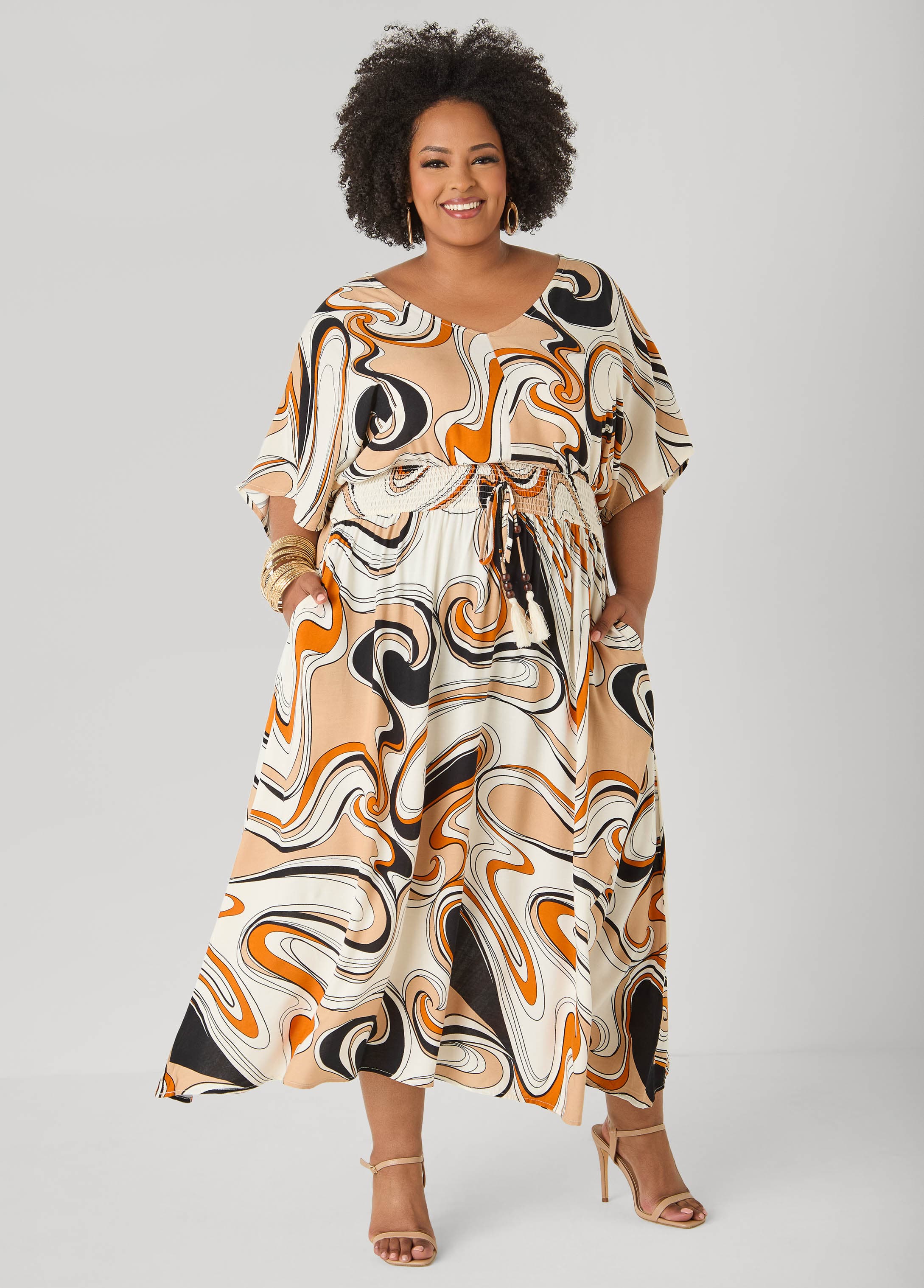 maxi dress pick up Long Cap Sleeve Tropical Print Maxi Dress The Dress Outlet