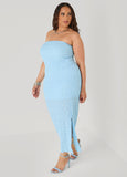 Strapless Textured Maxi Dress