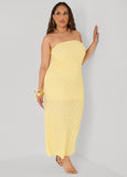 Strapless Textured Maxi Dress