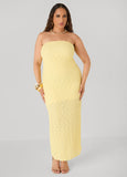 Strapless Textured Maxi Dress