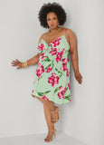 Tie Front Floral Print Dress