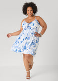 Tie Front Floral Print Dress