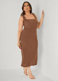 Textured Square Neck Midaxi Dress