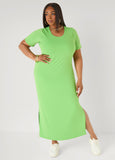 Plus Size Knit Maxi Dress Casual Tee Everyday T Shirt Dress
