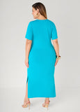 Stretch Knit Maxi T Shirt Dress