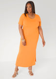 Plus Size Knit Maxi Dress Casual T Shirt Everyday Tee Dress
