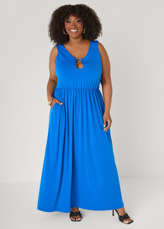 Shell Embellished Maxi Dress