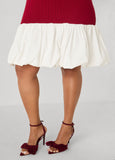 Poplin Paneled Ribbed Bubble Dress
