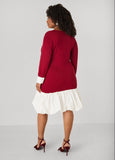 Poplin Paneled Ribbed Bubble Dress