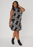 Greek Key Intarsia Sweater Dress