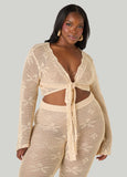 Crochet Tie Front Crop Top