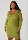 Plus Size Open Front Cable Knit Bolero