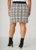 Pleated Intarsia Mini Skirt