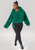 Pom Pom Faux Fur Jacket