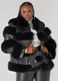Faux Fur And Faux Leather Coat
