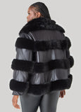 Faux Fur And Faux Leather Coat